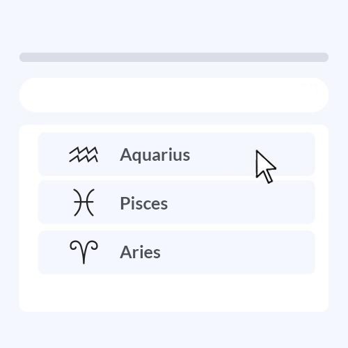 Select your zodiac sign