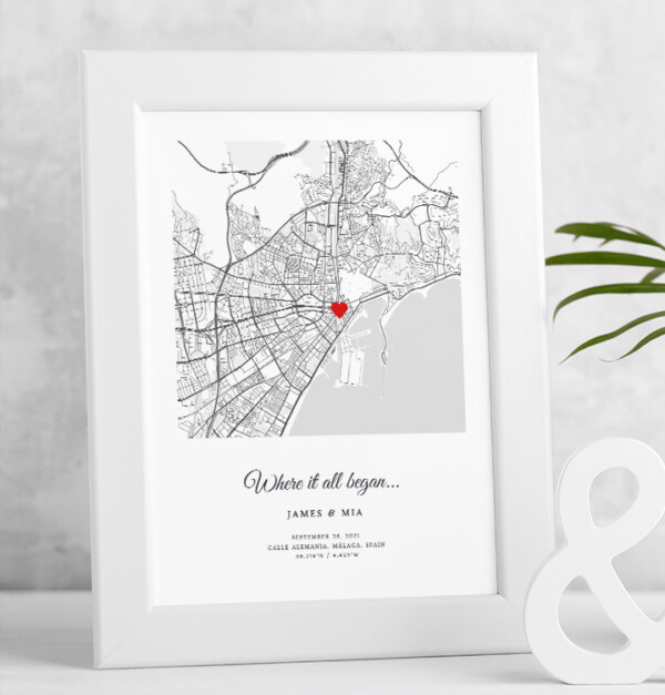 Personalized where we met map