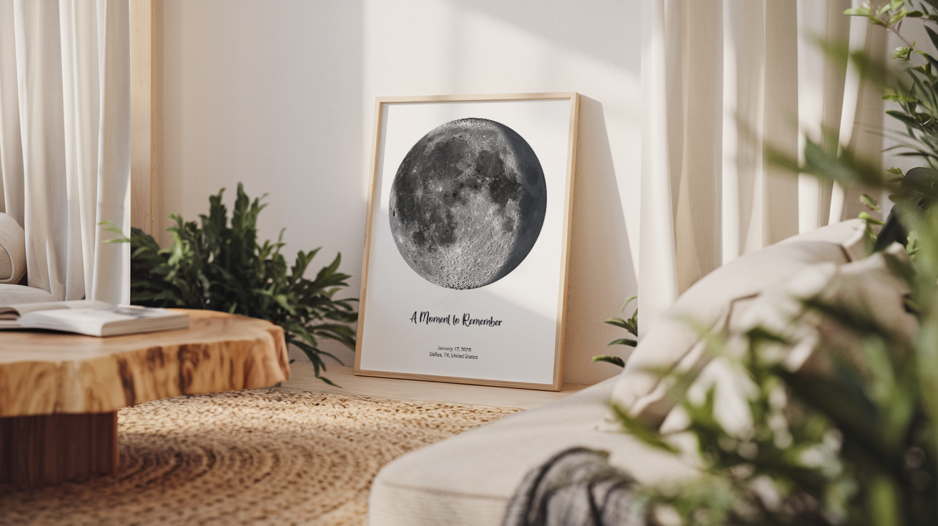 Moon Phase Poster White Background